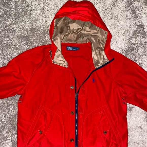 red polo windbreaker